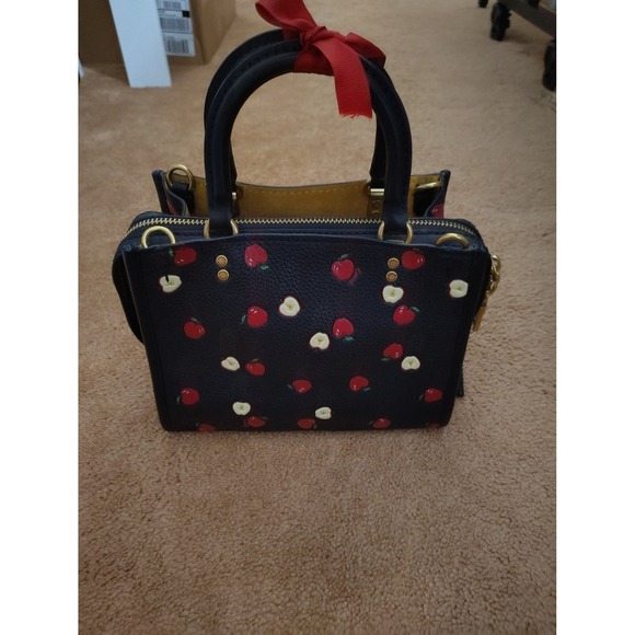 Coach Black Apple Print Leather Rogue 25 - Picture 3 of 8
